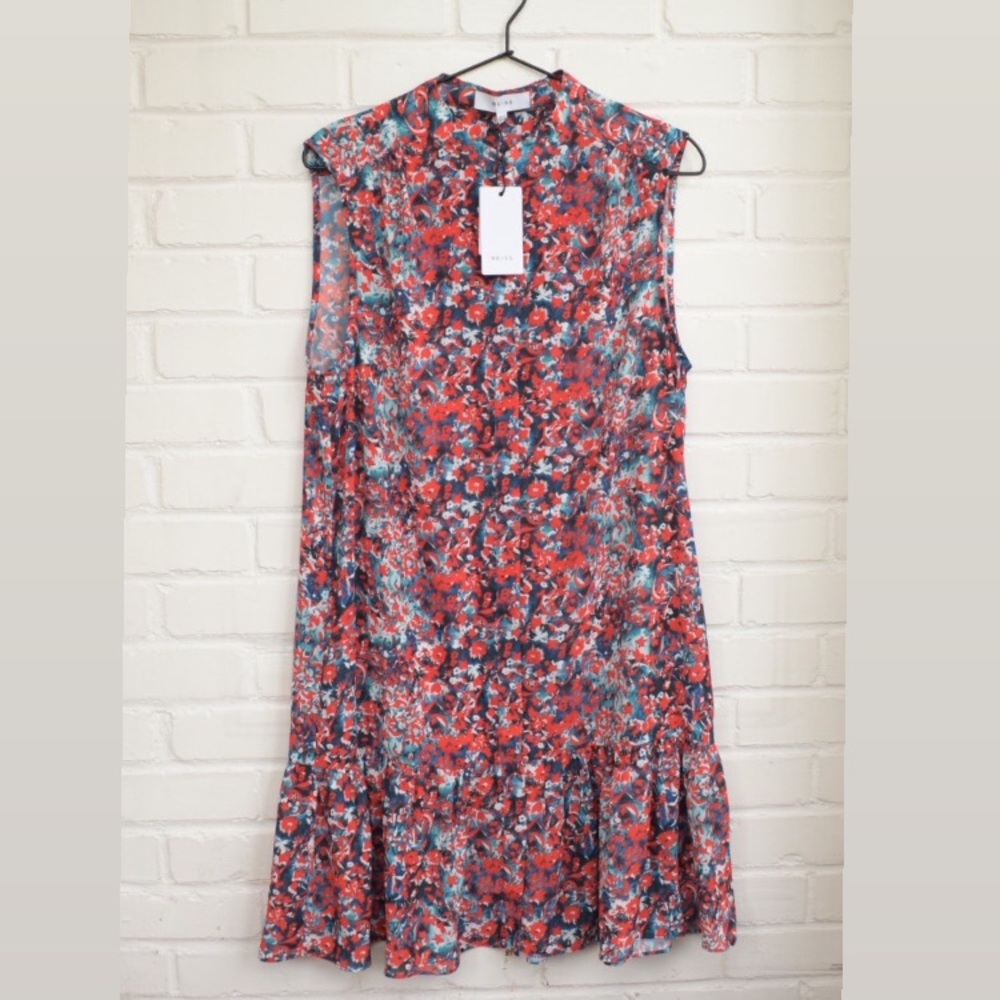 Reiss Vibrant Floral Sleeveless Mini Dress